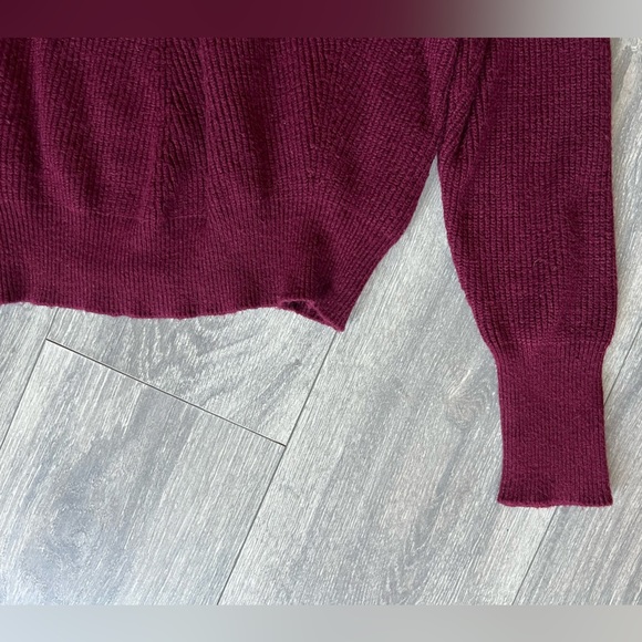 Elodie (Nordstroms) Burgundy Chunky Knit Crewneck Casual Cozy Sweater Size S - Picture 3 of 8